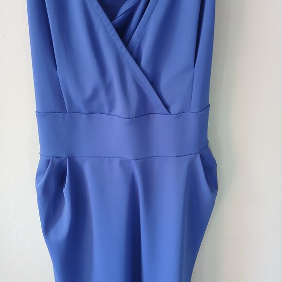 Leith Women's Dress Size Small Blue Cross Strapped Royal Blue Mini Spandex Nylon - Picture 4 of 16
